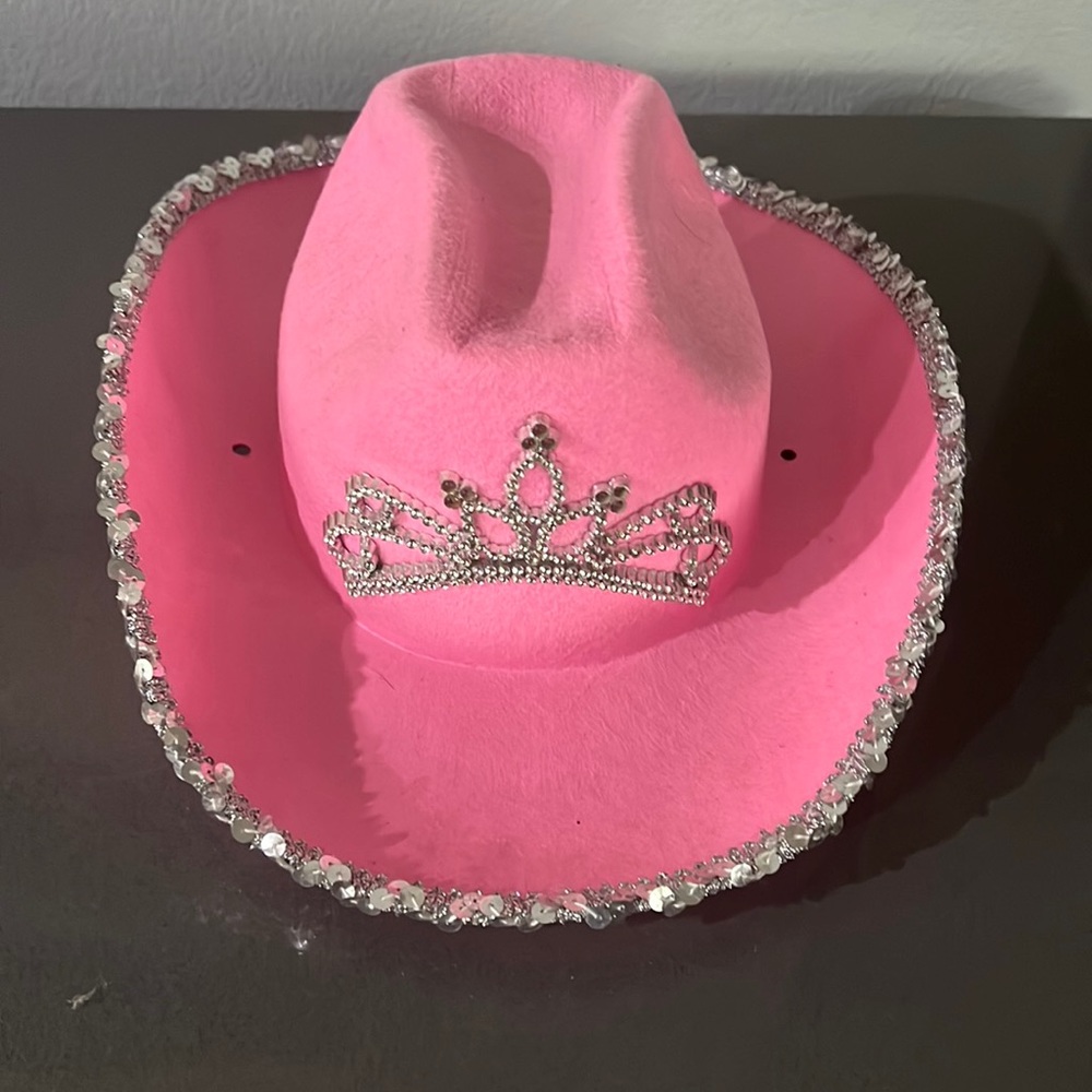 Light up pink cowboy hat - small